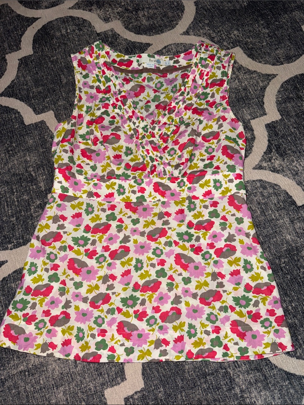 Boden Floral Tank size 2